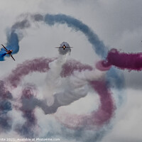 Buy canvas prints of The Red Arrows, The RAF Aerobatic Display Team. Sm by kathy white