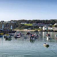 Buy canvas prints of St. Ives, Cornwall uk,boat in the harbour by kathy white