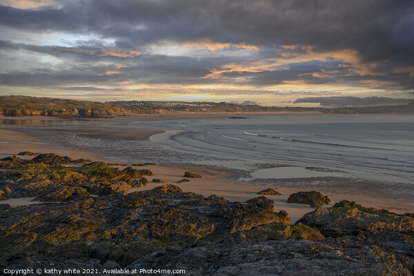Hayle Beach ,Cornwall,Cornish beach at sunset Picture Board by kathy white