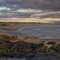 Buy canvas prints of Hayle Beach ,Cornwall,Cornish beach at sunset by kathy white