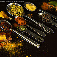 Buy canvas prints of curry spice on a black background by kathy white