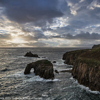 Buy canvas prints of longships lighthouse Sunset set Lands End Cornwall by kathy white