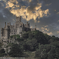 Buy canvas prints of sunrise, St Michaels mount Cornwall by kathy white