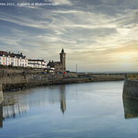 Buy canvas prints of Porthleven Clock tower, at sunset by kathy white