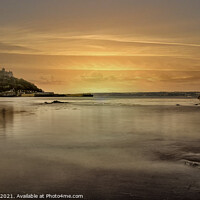 Buy canvas prints of St Michaels, mount Cornwall,  sunset by kathy white