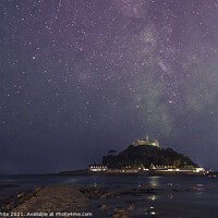 Buy canvas prints of Majestic Milky Way over St Michaels Mount by kathy white