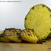Buy canvas prints of Pineapple kitchen fresh fruit, by kathy white