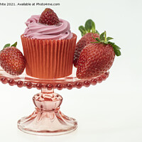 Buy canvas prints of strawberry cake, kitchen art by kathy white