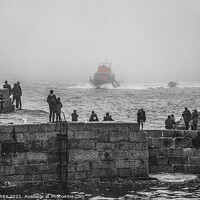 Buy canvas prints of lifeboat Porthleven Cornwall, colour pop by kathy white
