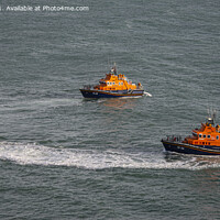 Buy canvas prints of Falmouth, Penlee and the lizard lifeboats by kathy white