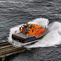 Buy canvas prints of Launching of the Lizard Lifeboat by kathy white