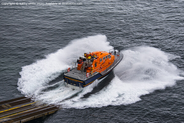 Lifeboat ,Launching of the Lizard Lifeboat Picture Board by kathy white