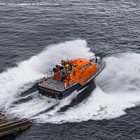 Buy canvas prints of Lifeboat ,Launching of the Lizard Lifeboat by kathy white