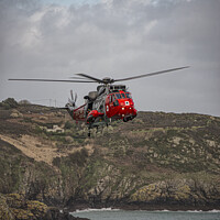 Buy canvas prints of  Cornwall helicopter,771 squadron RNAS Culdrose by kathy white
