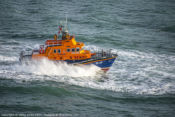Lifeboat , Lifeboat stormy sea Cornwall,RNLI, Picture Board by kathy white