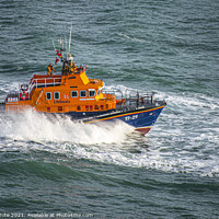 Buy canvas prints of Lifeboat , Lifeboat stormy sea Cornwall,RNLI, by kathy white