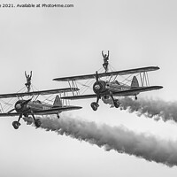 Buy canvas prints of bi-plane Aircraft,wingwalkers,  by kathy white