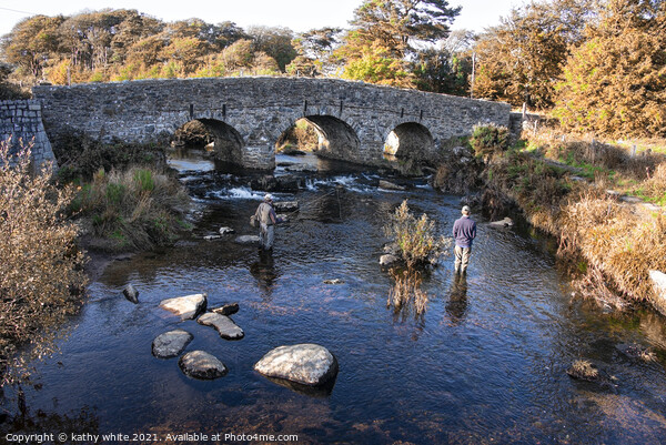 Postbridge Dartmoor, Fly fishing at Dartmoor, cast Picture Board by kathy white