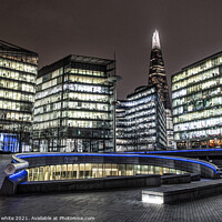 Buy canvas prints of The Shard london at night The Scoop, Unicorn Theat by kathy white