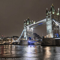 Buy canvas prints of London Tower bridge,london lights by kathy white
