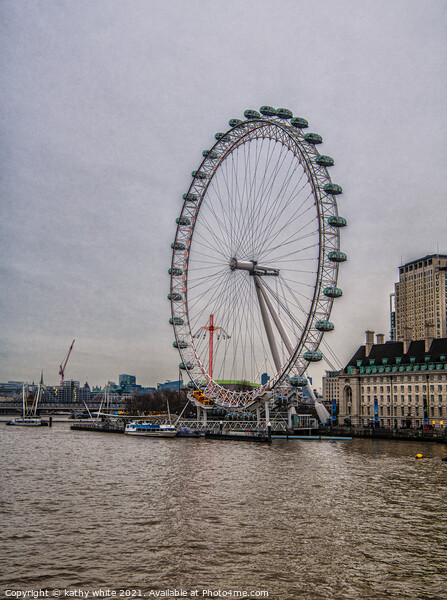 The London Eye from the river thames Picture Board by kathy white