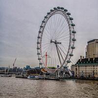 Buy canvas prints of The London Eye from the river thames by kathy white