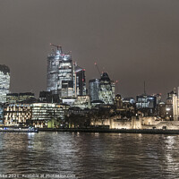 Buy canvas prints of London skyline at night, london skyline by kathy white