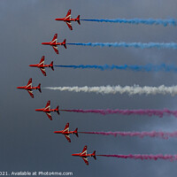 Buy canvas prints of Thrilling Red Arrows Display by kathy white