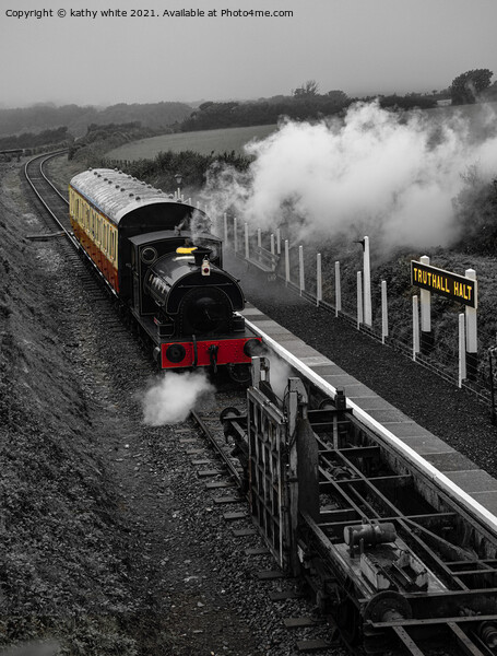 Steam train in Cornish countryside ,rail track,tra Picture Board by kathy white