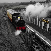 Buy canvas prints of Steam train in Cornish countryside ,rail track,tra by kathy white