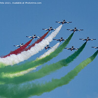 Buy canvas prints of The Frecce Tricolori are the current Italian Air Force aerobatic by kathy white
