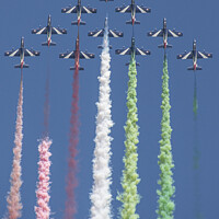 Buy canvas prints of The Frecce Tricolori are the current Italian Air F by kathy white