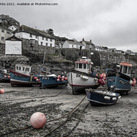 Buy canvas prints of Coverack Cornwall at low tide,fishermans  by kathy white