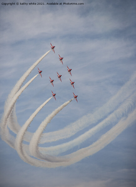 The Red Arrows Diamond Nine Picture Board by kathy white
