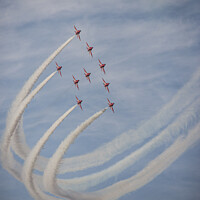 Buy canvas prints of The Red Arrows Diamond Nine by kathy white