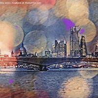 Buy canvas prints of river thames; london nights  by kathy white