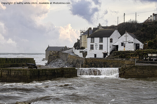 Ship Inn Porthleven thunder storm Picture Board by kathy white