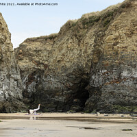 Buy canvas prints of Hayle Beach, Cornwall,Cornish yoga and meditation by kathy white