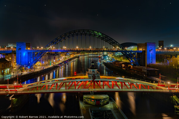 The Newcastle Swing Bridge Picture Board by Lrd Robert Barnes