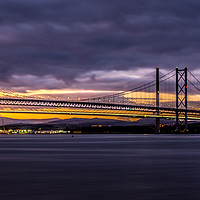 Buy canvas prints of The Forth Road Bridge at Golden Hour by Lrd Robert Barnes
