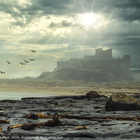 Buy canvas prints of Majestic Sunrise Over Bamburgh Castle by Robert Barnes