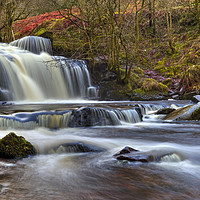 Buy canvas prints of Waterfall near Talybont by Clive Rees