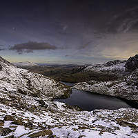 Buy canvas prints of Winter Sunset Snowdonia by Palombella Hart