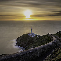 Buy canvas prints of Sunset at South Stack Lighthouse by Palombella Hart
