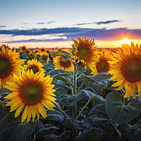 Buy canvas prints of Sunflowers at Sunset by Steffen Gierok-Latniak