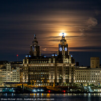 Buy canvas prints of Liverpool Moonrise by Dominic Shaw-McIver