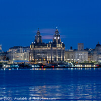 Buy canvas prints of Liverpool Waterfront at blue hour by Dominic Shaw-McIver