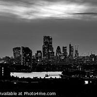 Buy canvas prints of London skyline at sunset - monochrome by Dominic Shaw-McIver