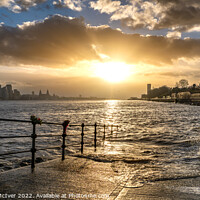 Buy canvas prints of River Mersey Sunrise by Dominic Shaw-McIver