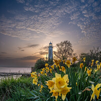 Buy canvas prints of Dazzling Sunset over Hale Village Lighthouse by Dominic Shaw-McIver